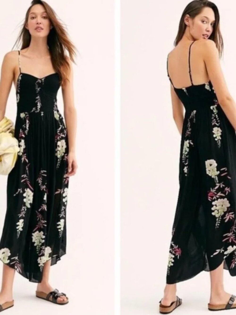 Free People Beau Smocked Printed Slip Dress
